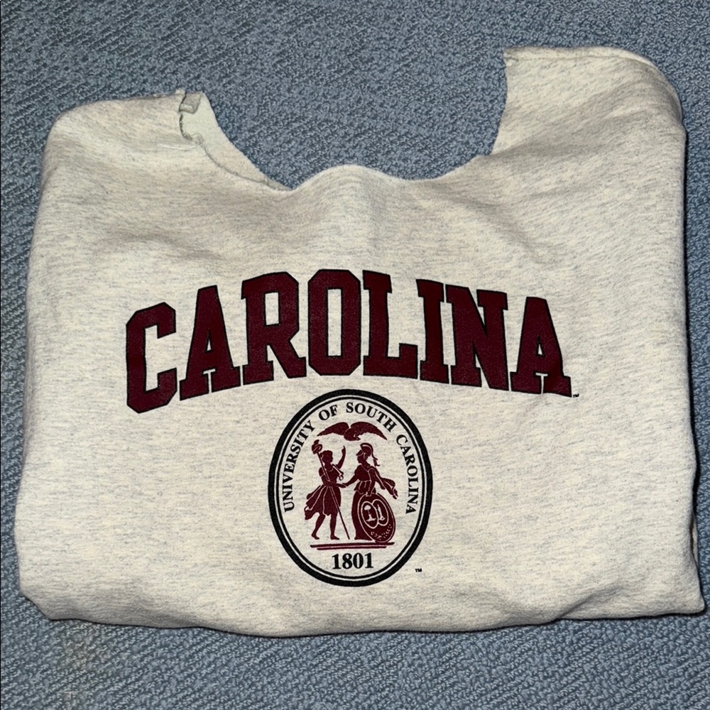 Champion Gray and Maroon Carolina Sweatshirt